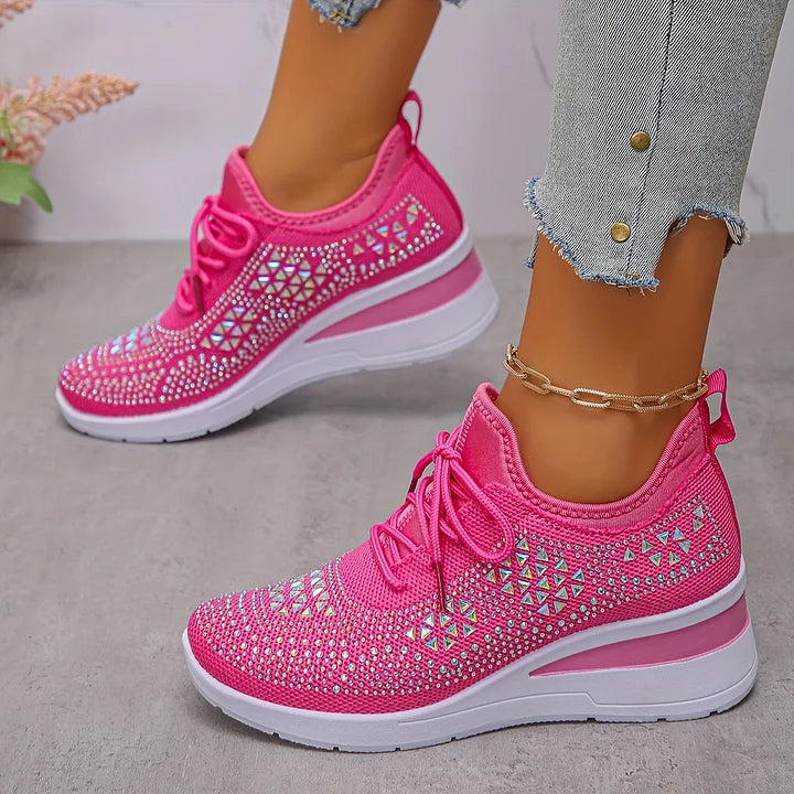 Nora – Orthopedic Sneakers with Sparkling Rhinestones