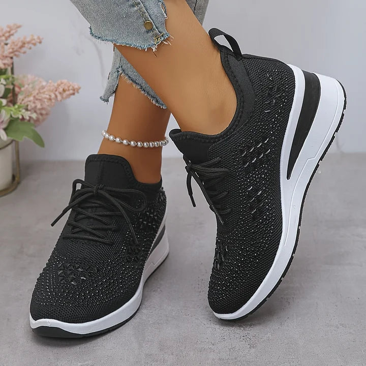 Nora – Orthopedic Sneakers with Sparkling Rhinestones