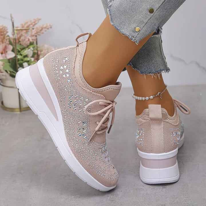 Nora – Orthopedic Sneakers with Sparkling Rhinestones
