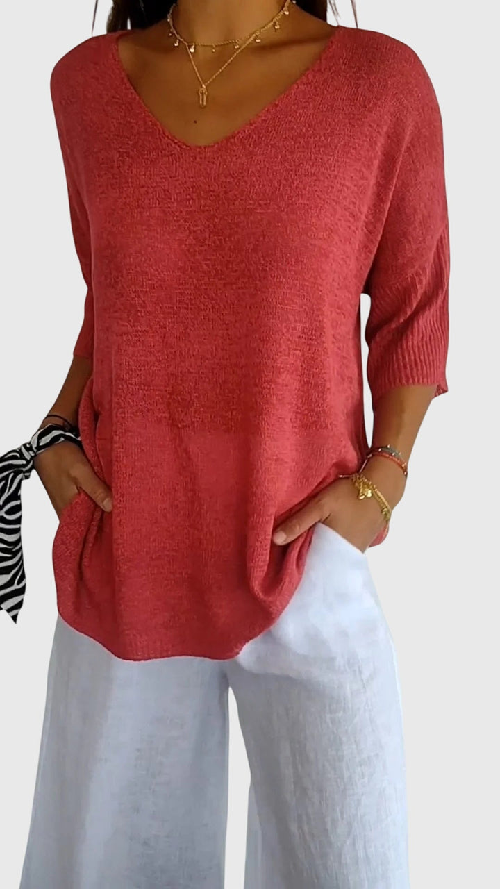 Cassandra | Elegant V-Neck Top
