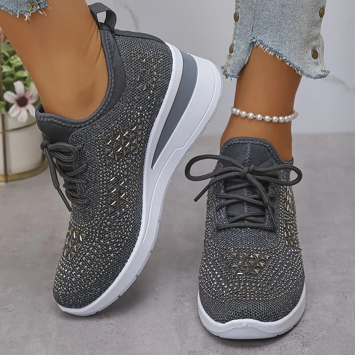Nora – Orthopedic Sneakers with Sparkling Rhinestones