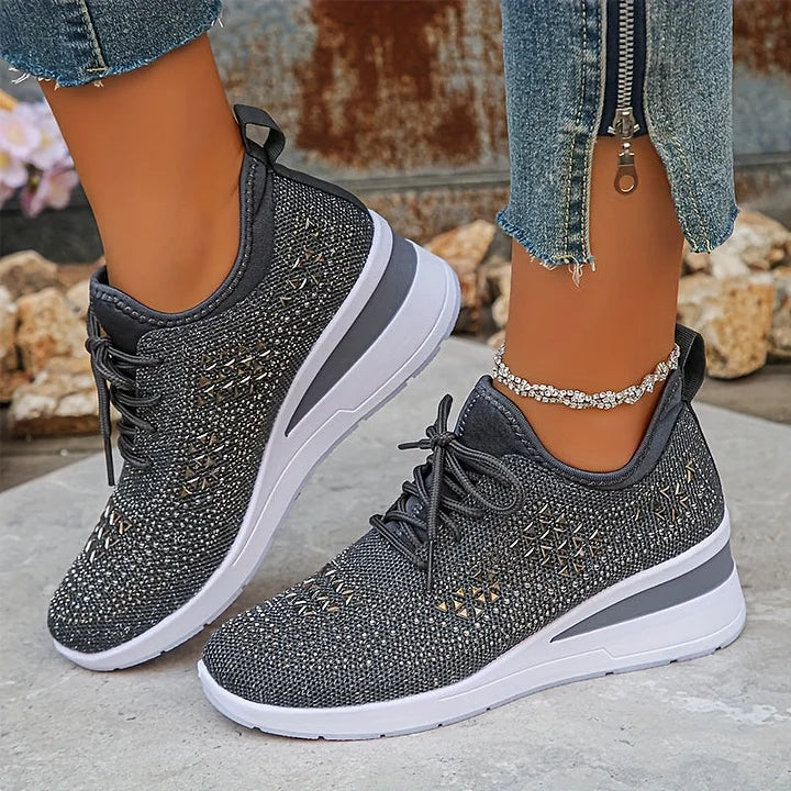 Nora – Orthopedic Sneakers with Sparkling Rhinestones