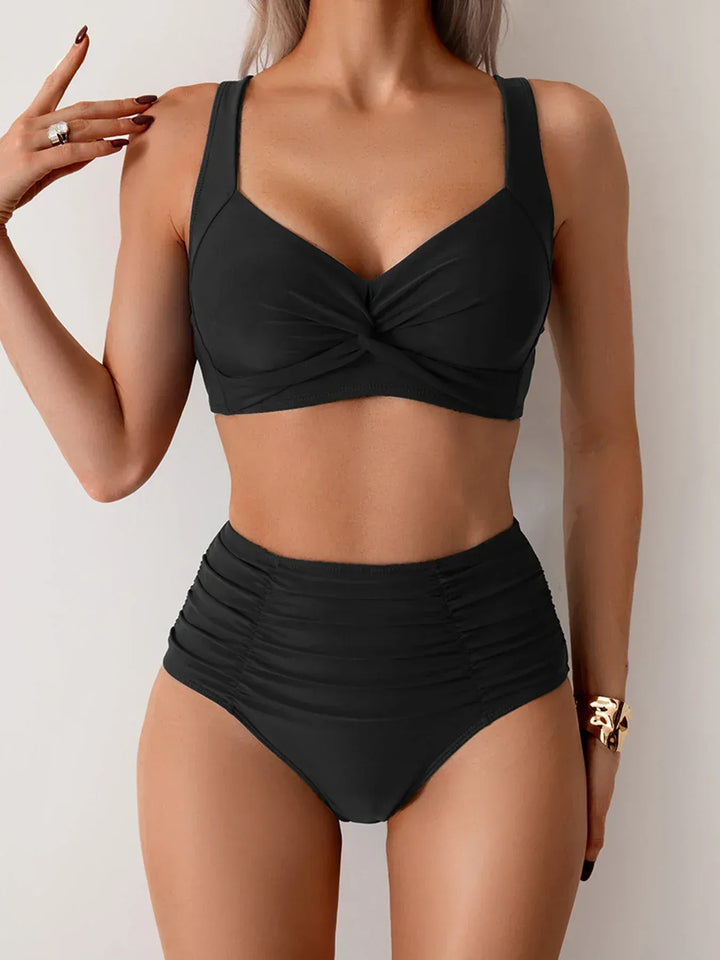 Anna - Bikini with Crossed Neckline and High Waist